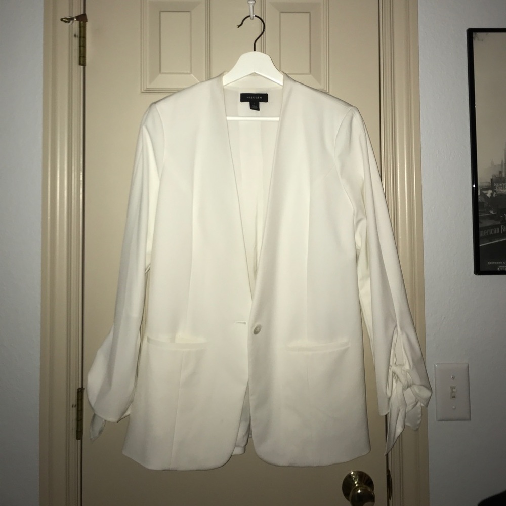 White Longline Blazer